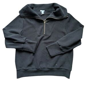 Better/Together Half Zip Mocked Turtleneck Ribbed Pullover in Black size XL